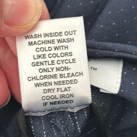 Elle | Navy Blue Women’s Silver Dot Pattern Dress Pants - Picture 14 of 17